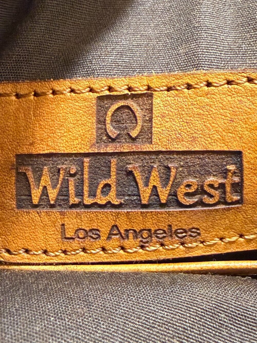 Wild West Los Angeles Woven Leather Crossbody Phone Bag Cognac Brown Minimalist - Picture 4 of 14